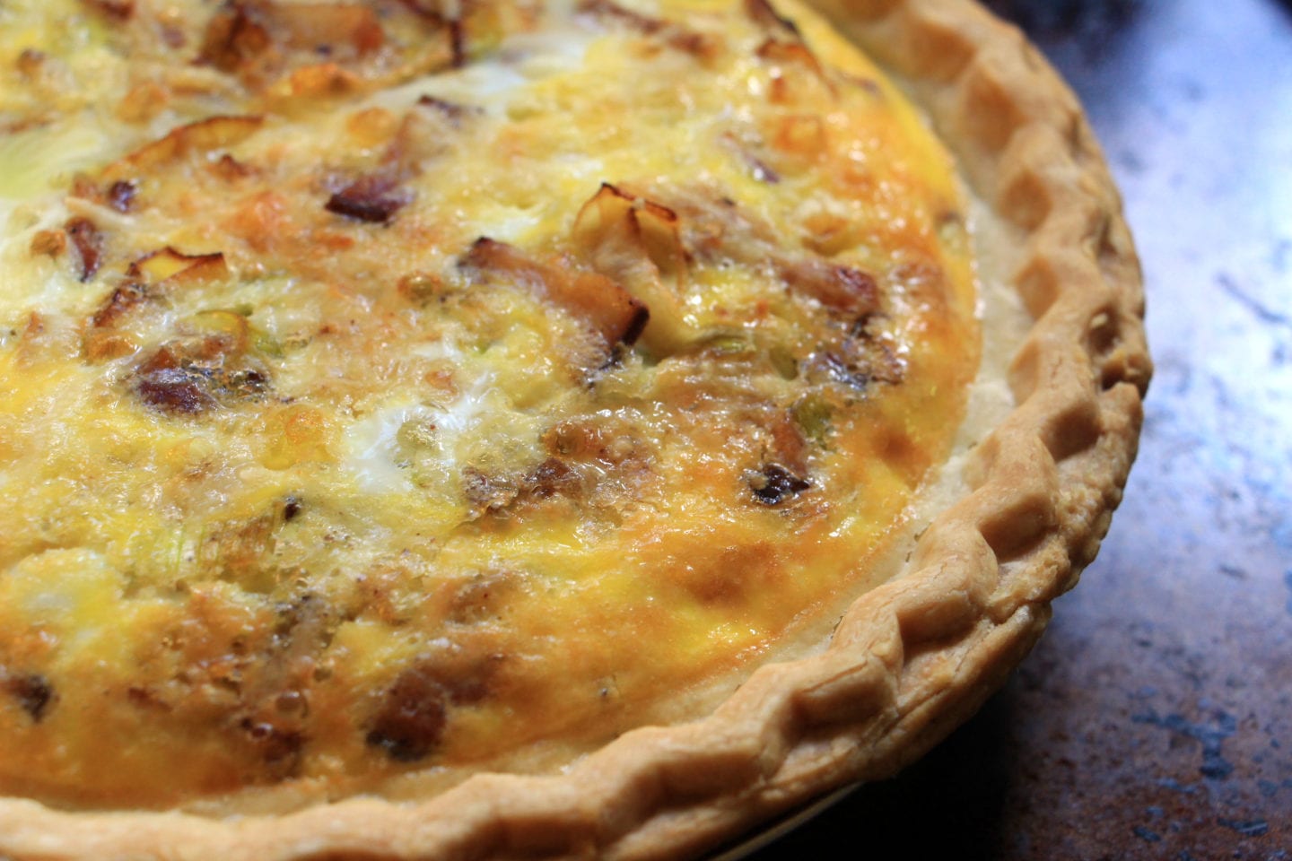 Bacon Leek Quiche from On the Beach Bed & Breakfast | CABBI