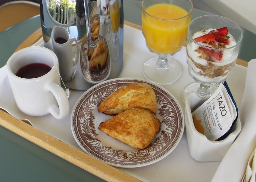 The Tallman Hotel serves freshly-baked scones each morning as a part of their complimentary continental breakfast