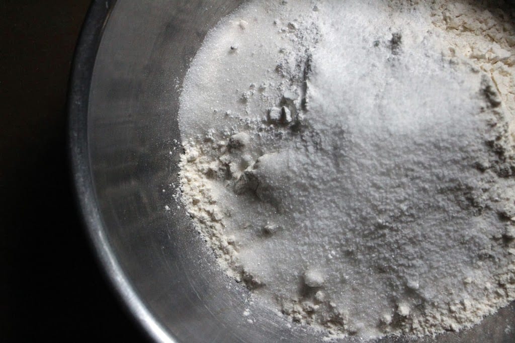 Mix the dry ingredients in a large bowl