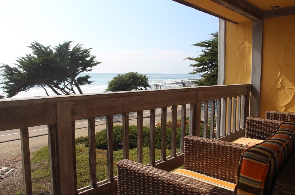 View from one of the ocean view king rooms at FogCatcher Inn