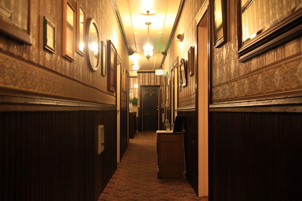 The second floor hallway of the hotel