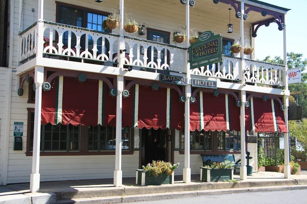 1859 Historic National Hotel in the Gold-Rush town of Jamestown, California