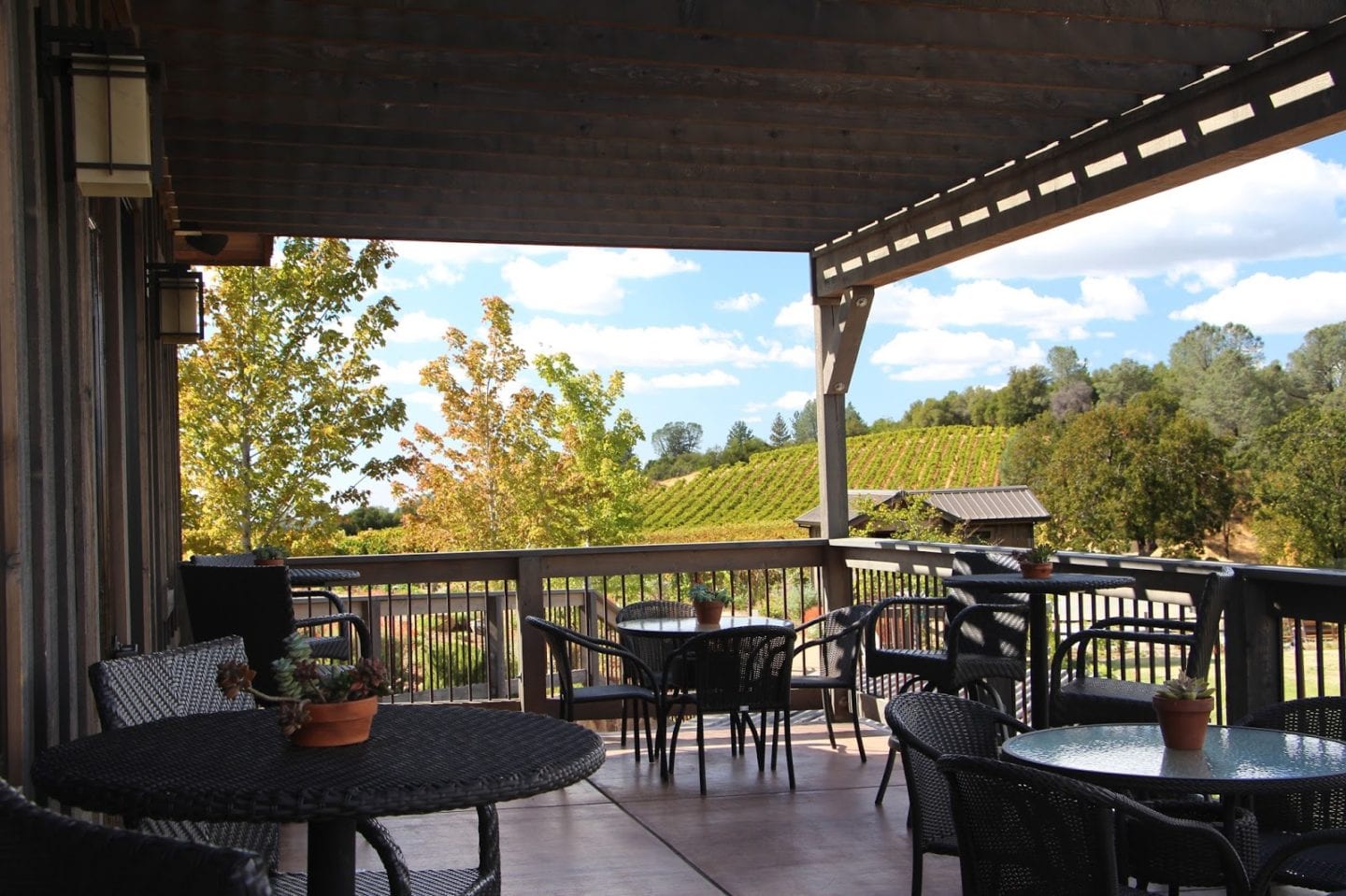 Tasting room patio at Skinner Vineyards