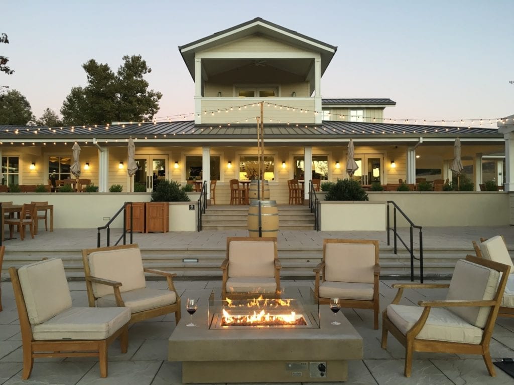 Tasting room patio at JUSTIN Winery