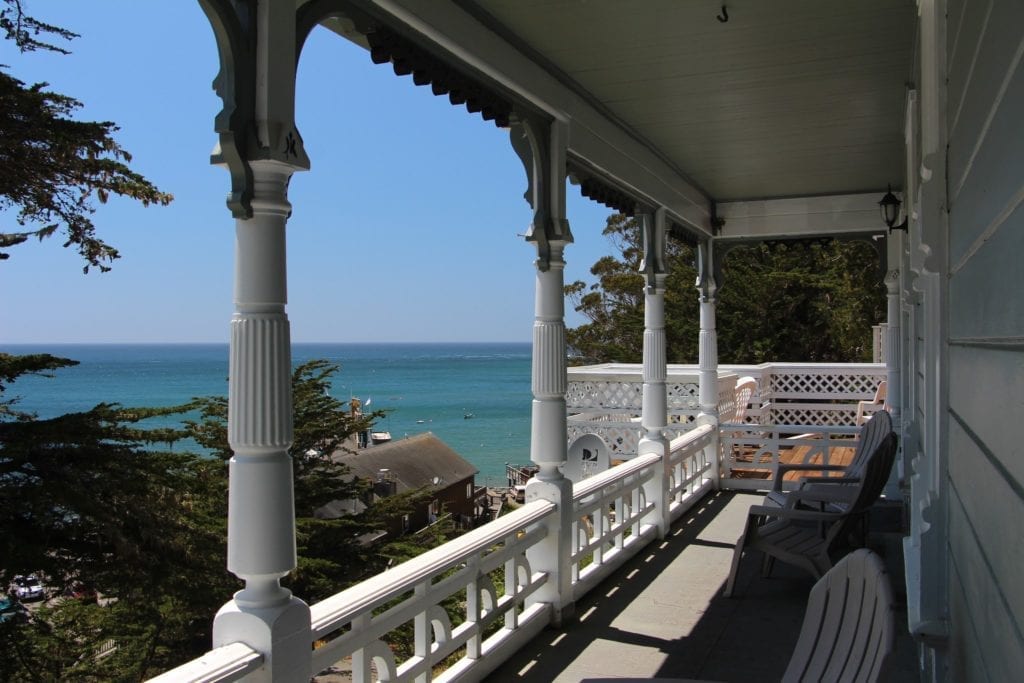 View of Arena Cove from the balcony of the original wharf master's home.