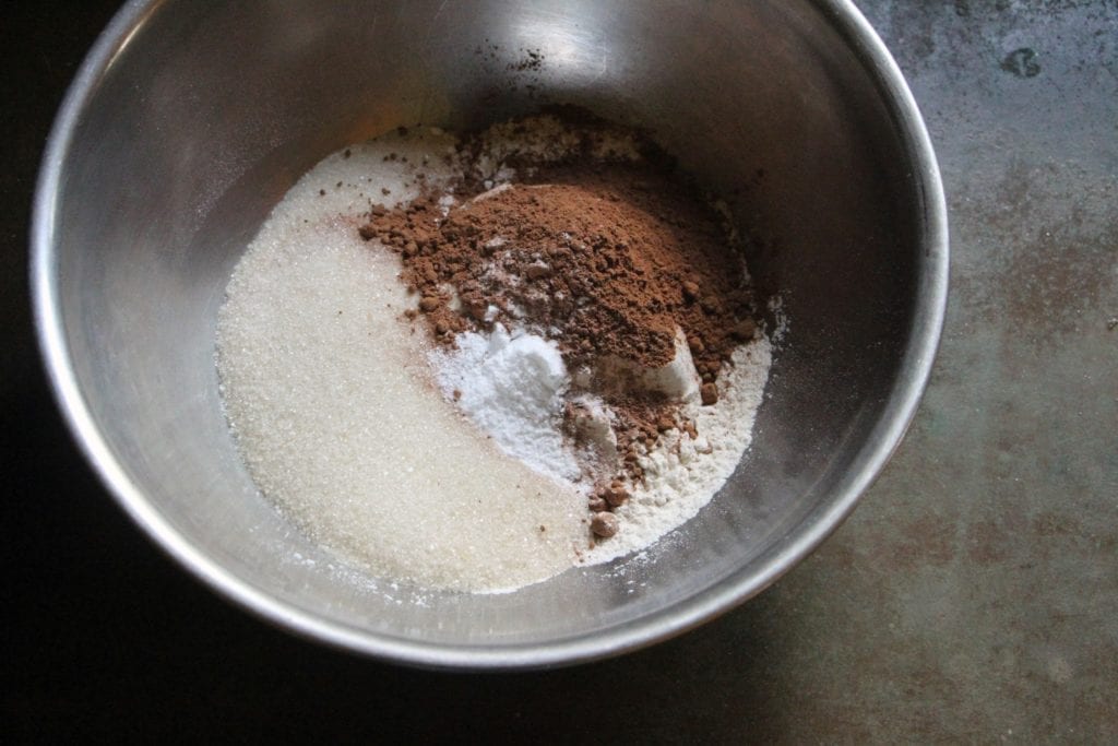 In a large bowl, mix the dry ingredients