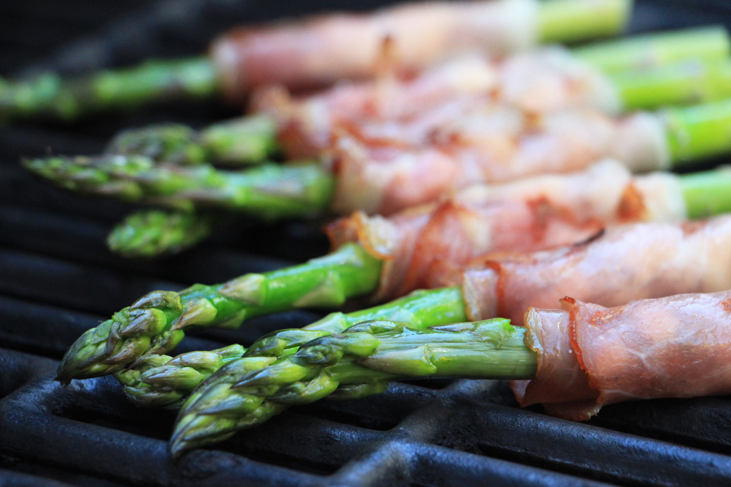 Grill on high heat for two minutes or just until the asparagus turns a bright shade of green.