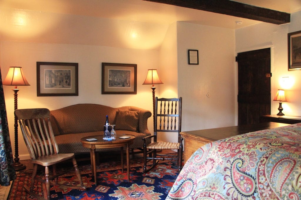 Guest room at The Pelican Inn