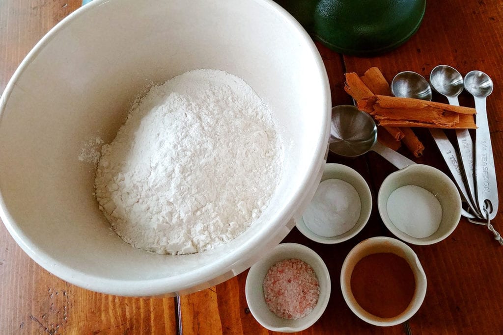 Dry ingredients for the Strawberry Creek Inn's carrot cake muffins