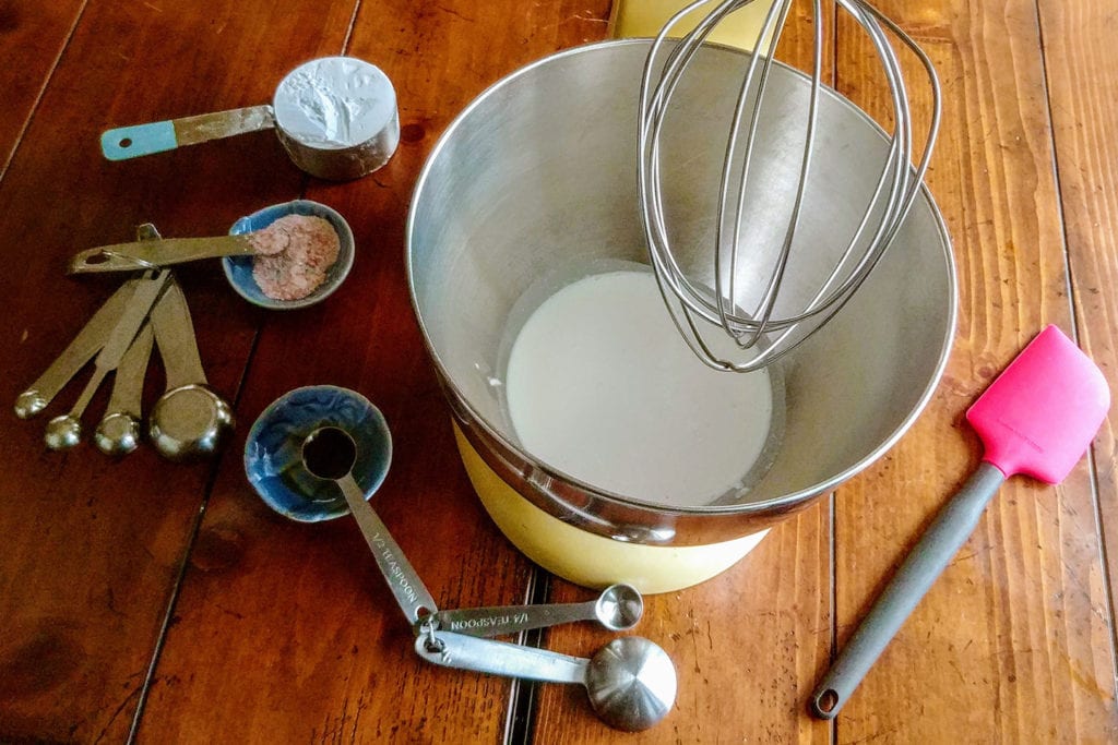 Ingredients for vanilla sea salt whipped cream