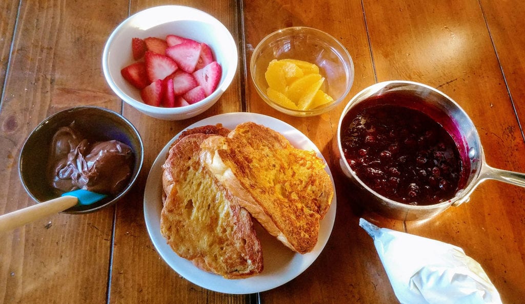 All the decadent layers lined up for the final plating.