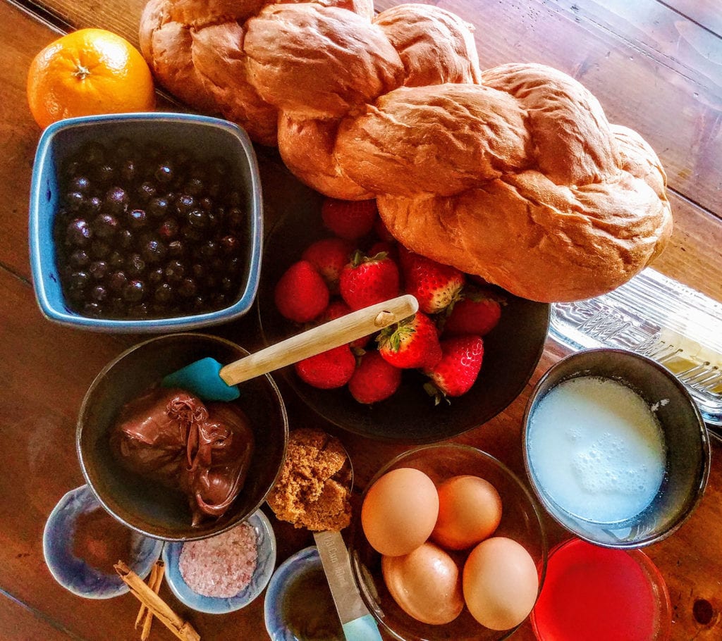 Ingredients for Nutella French Toast