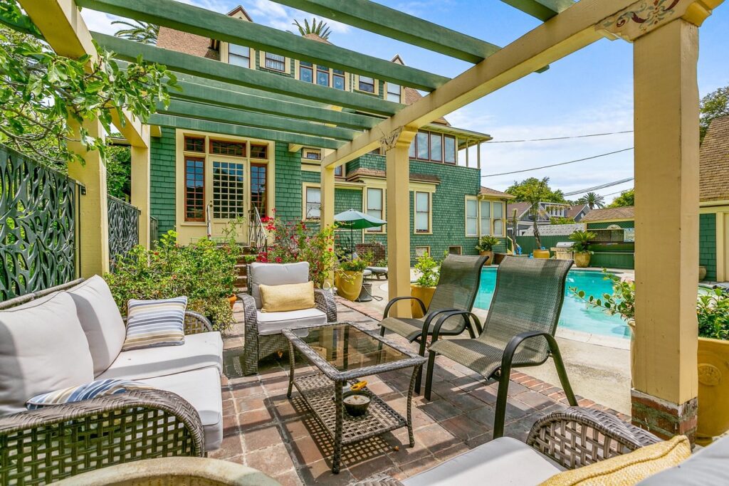 Pool and lounge seating at The Bissell House