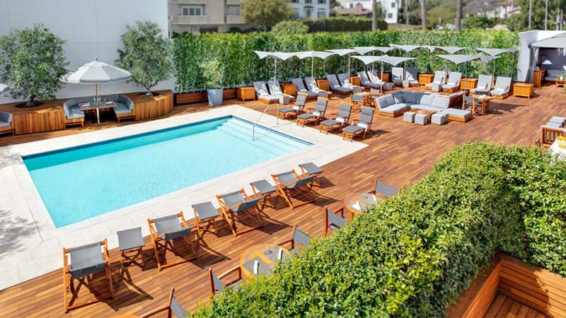 Mr. C Beverly Hills pool and lounge seating