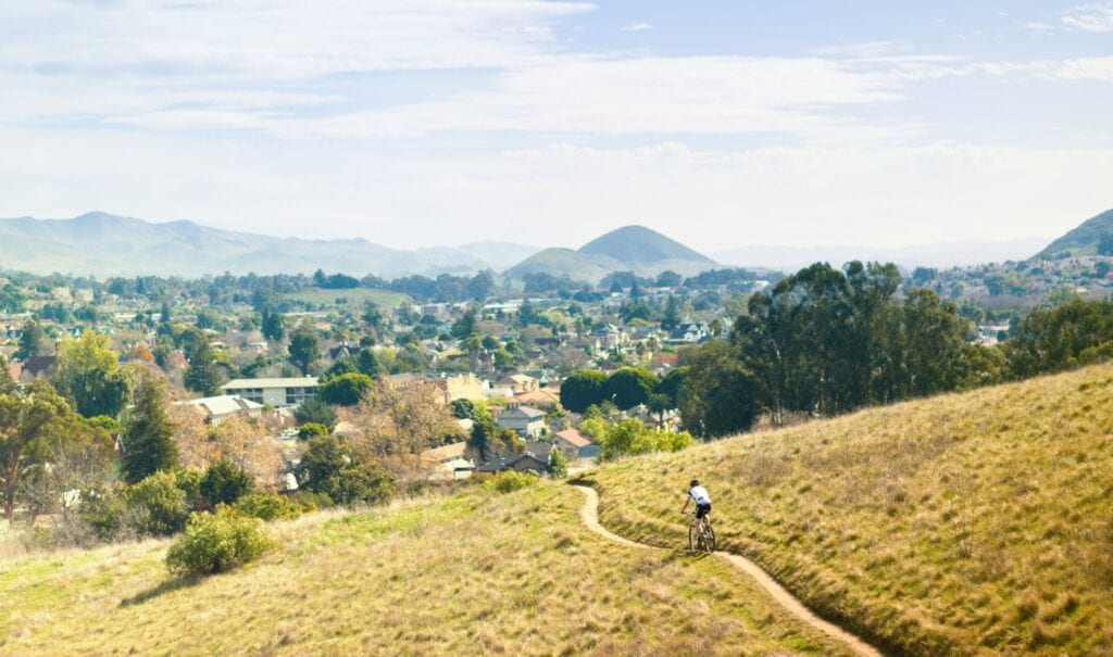 Biking in the hills above tow