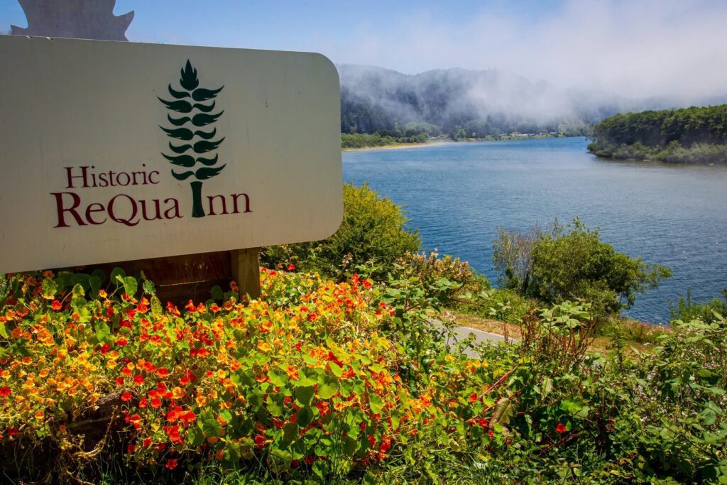 Sign for the Historic Requa Inn overlooking the Klamath River
