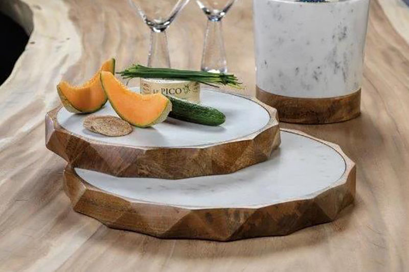 San Ramon wood and white marble board