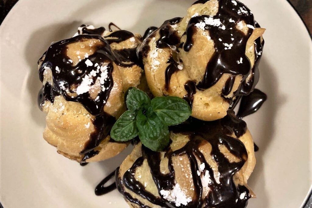 Blue Wing Profiteroles from the Tallman Hotel