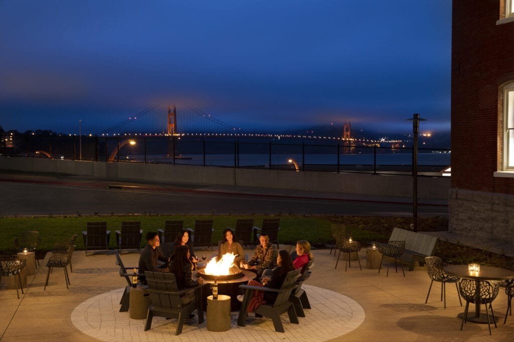 Fire pit at the Lodge at the Presidio