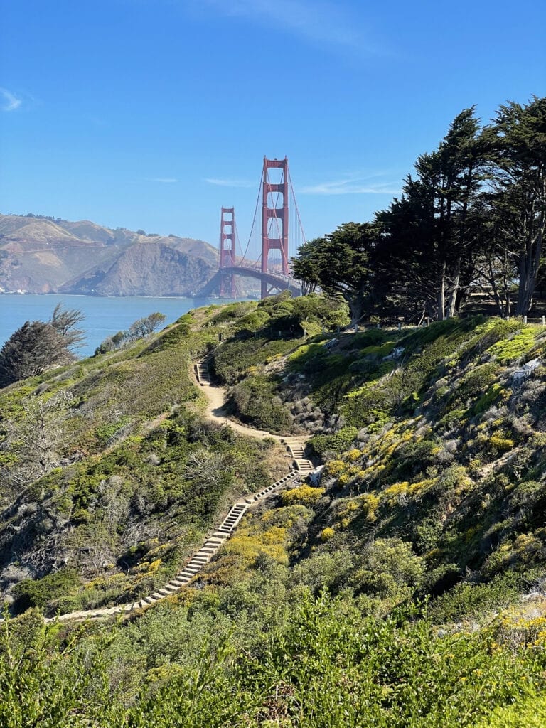 Golden Gate Bridge from the Presidio's coastal trail