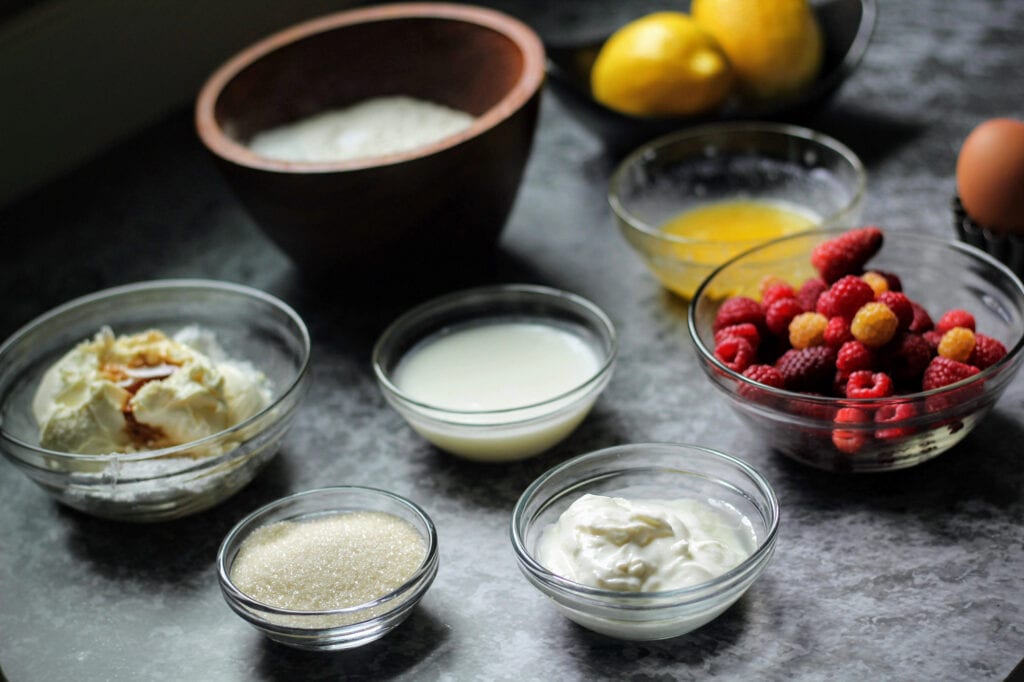 Ingredients for The Bissell House’s Raspberry Pikelets with Mascarpone