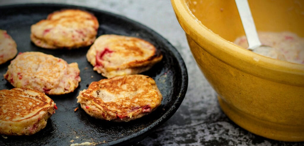 Cook one to two minutes per side on a medium-hot skillet or griddle.