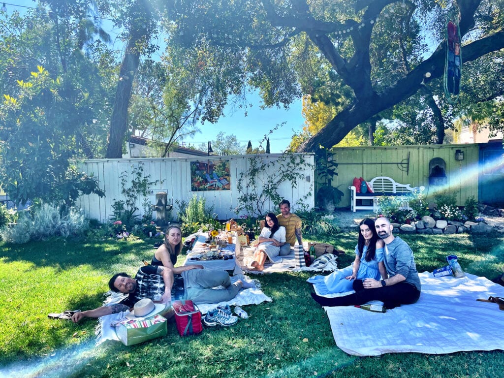 Picnicking on the lawn at Lavender Inn