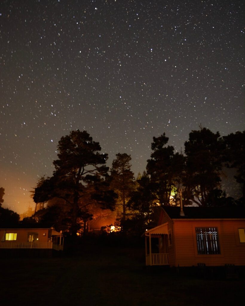Nighttime skies at Mar Vista Farm & Cottages