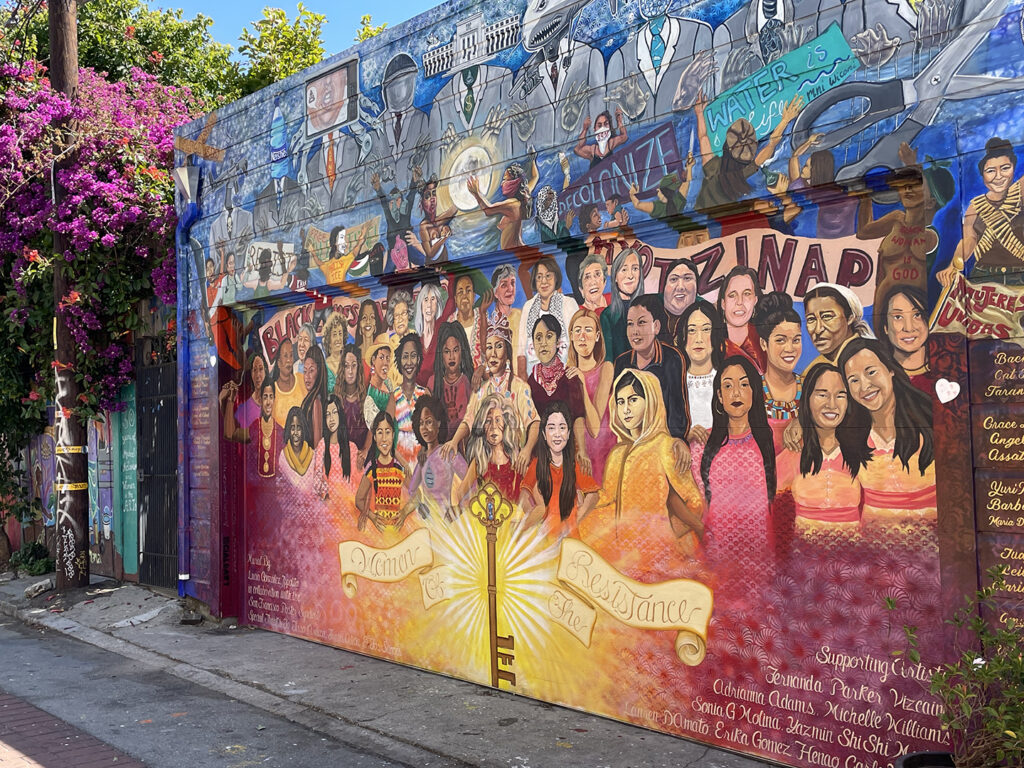 One of the murals along Balmy Alley