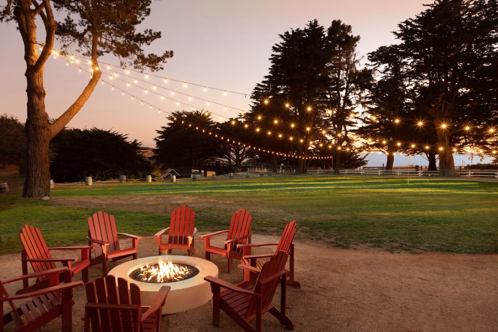 The fire pit at Oceanpoint Ranch