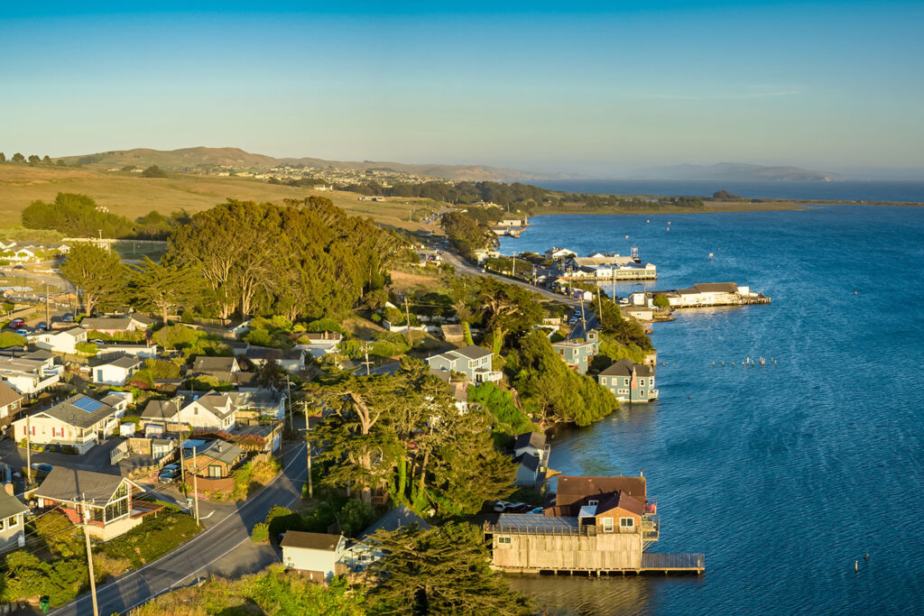 Aerial view of Bodega Bay