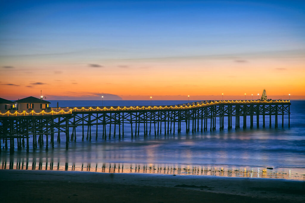 Christmas tree at Crystal Pier in San Diego