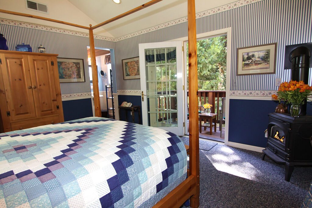 Firestove in the Blue Room at McCaffrey House Bed & Breakfast Inn