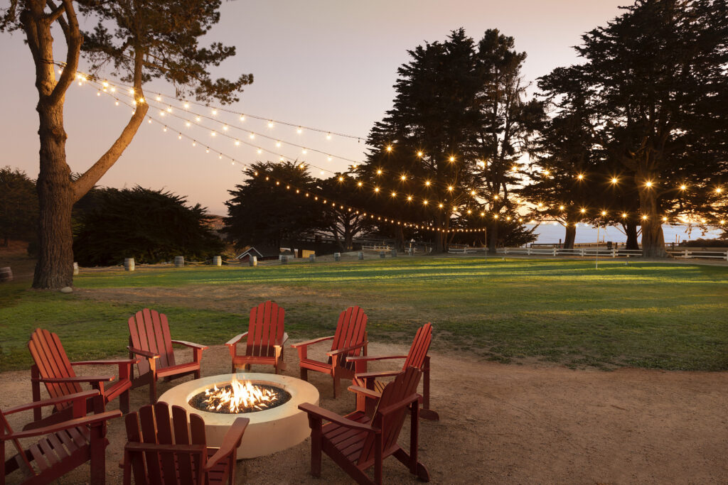 Fire pit at Oceanpoint Ranch