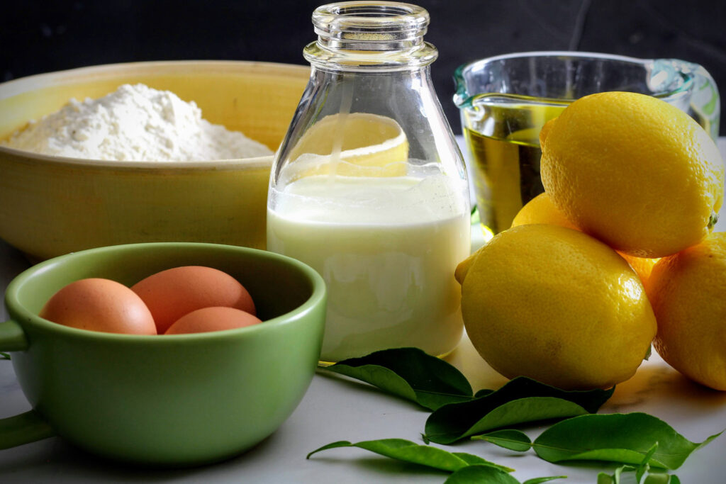 Ingredients for Hennessey House's lemon pound cake muffins