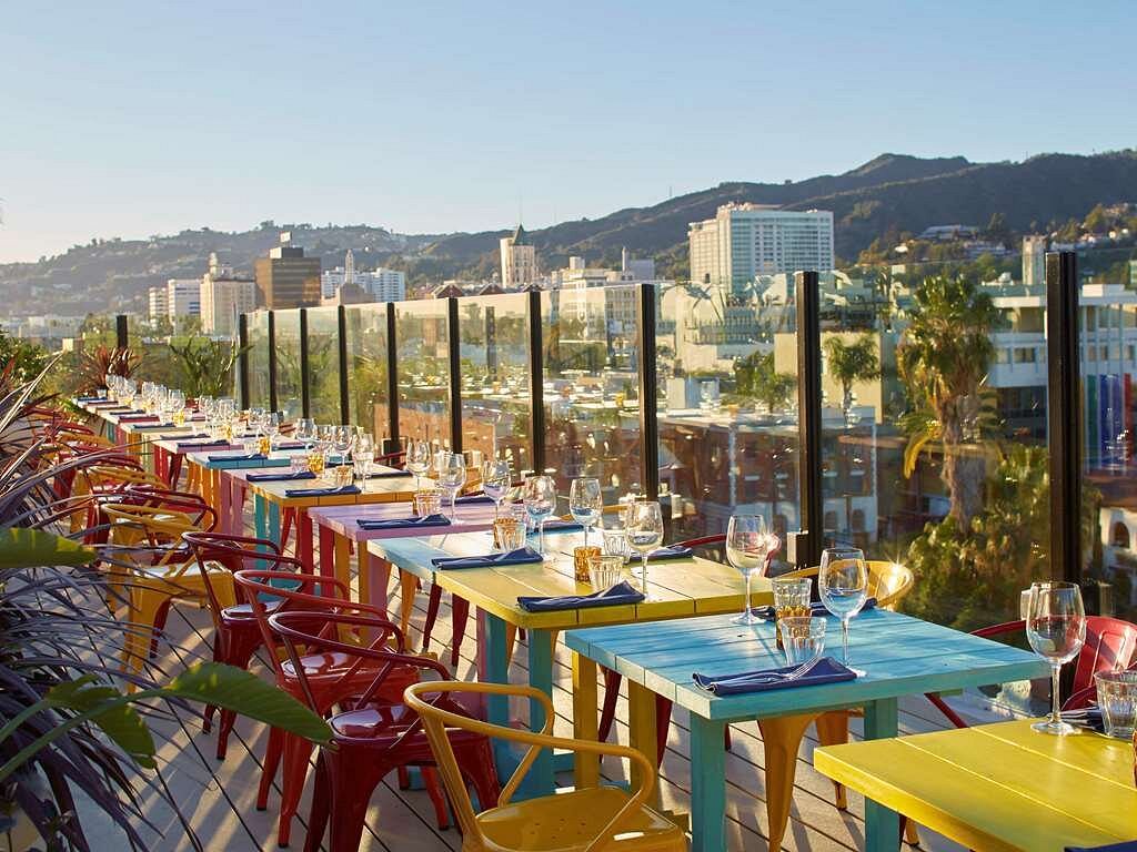 Rooftop dining at Mama Shelter in Los Angeles