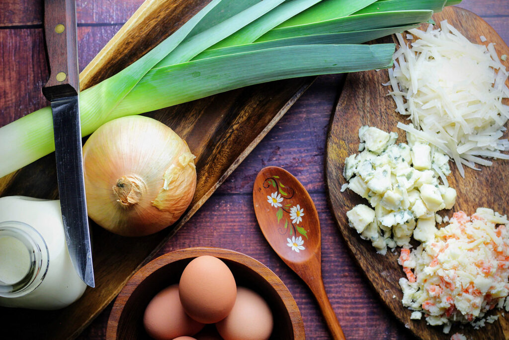 Ingredients for Monte Cristo Inn’s Leek Quiche