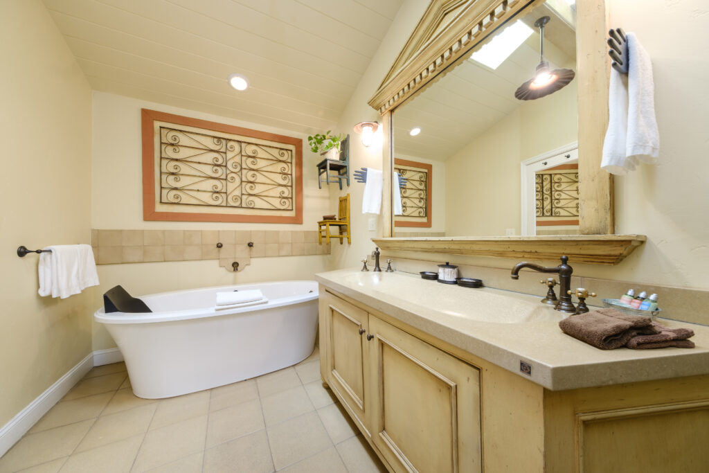Soaking tub in one of the cottages