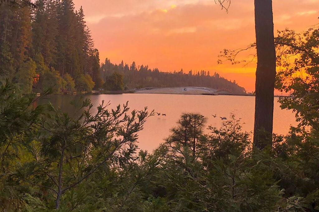 Twain Harte Lake at sunset