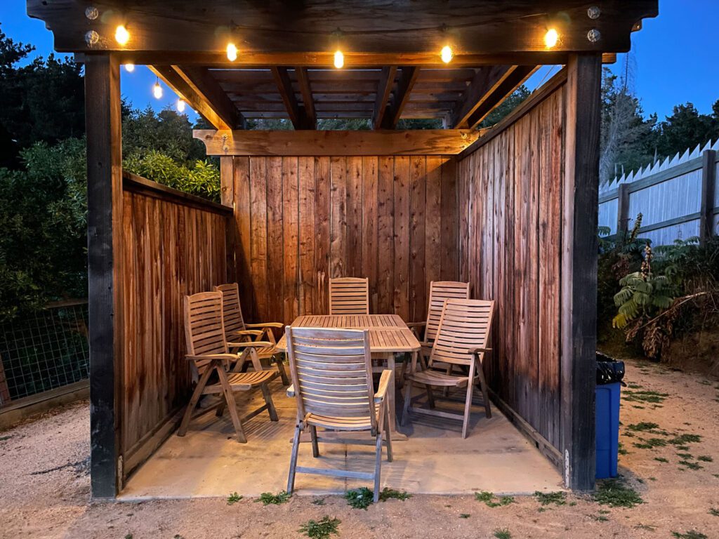 Outdoor pavillion at Bodega Bay Inn