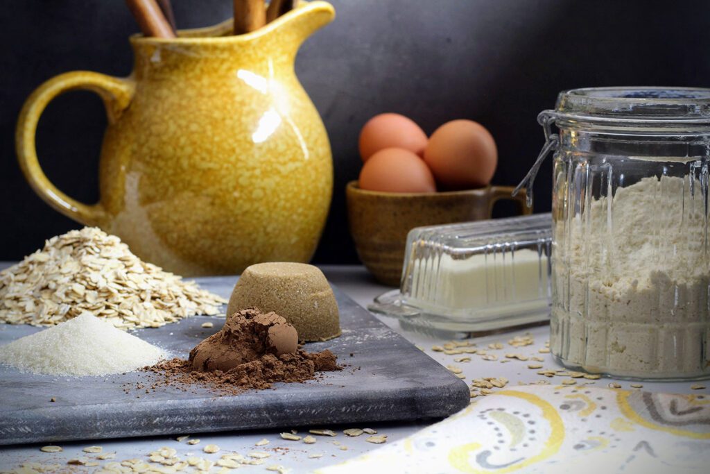 Ingredients for Kelly’s Famous Chocolate Oatmeal Cookies from Chateau Tivoli.