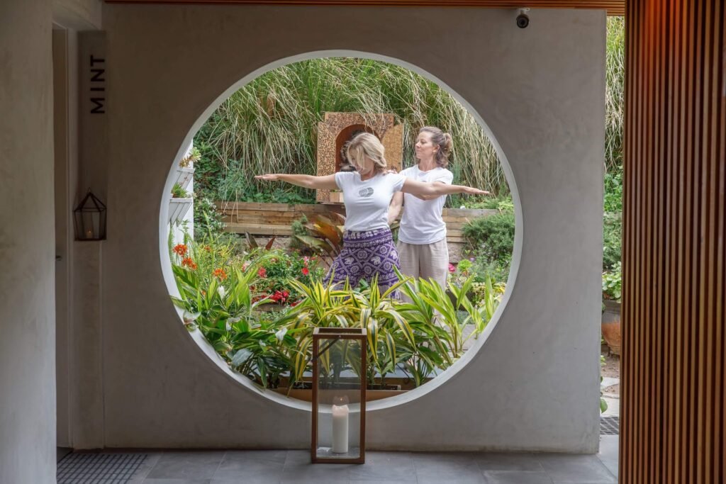 Private yoga session at the Inn at Moonlight Beach