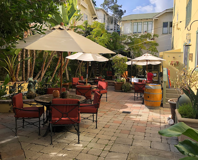 Courtyard garden at The Avalon Hotel