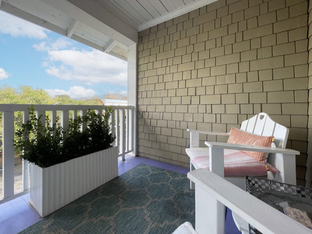 Guest room balcony at the Lavender Inn