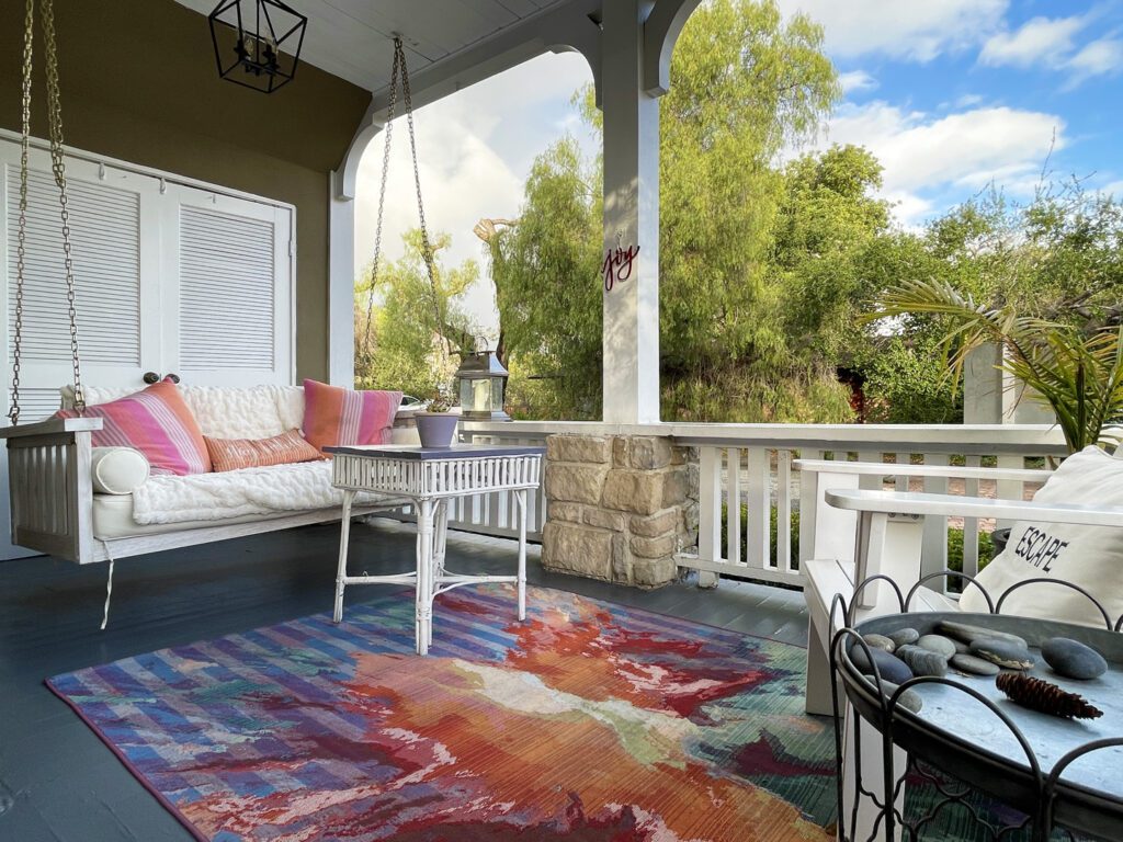 Porch swing at the Lavender Inn