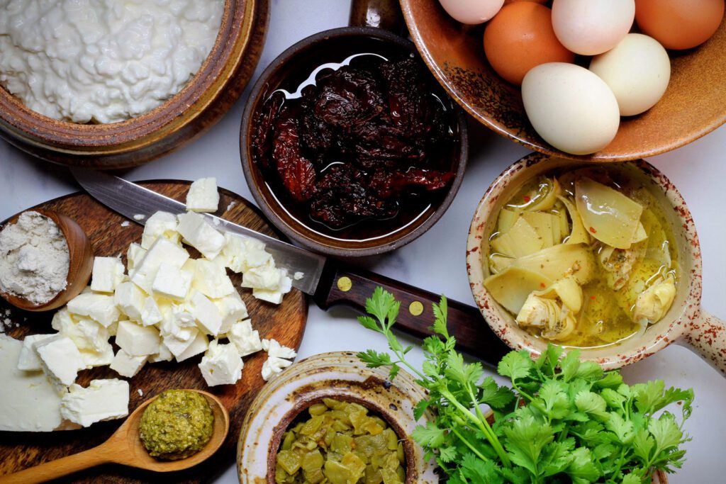 Ingredients for Crustless Quiche from Seagull Inn