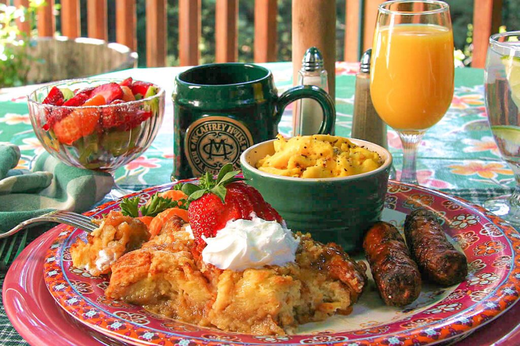 Breakfast on the deck at the McCaffrey House