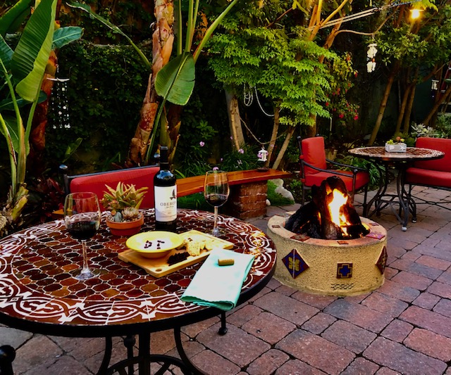 Courtyard fire pit at The Avalon Hotel