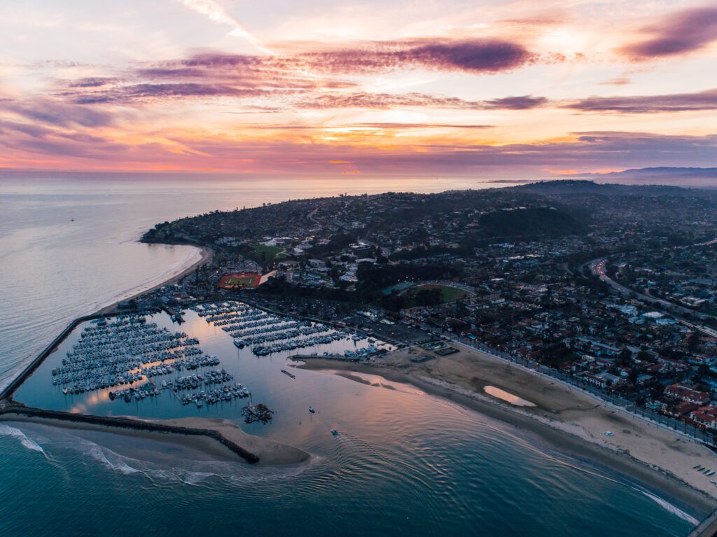 Aerial view of the Santa Barbara Harbor