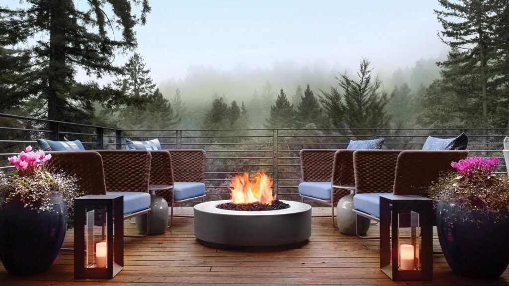 Fire pit deck at Canyon Ranch Woodside